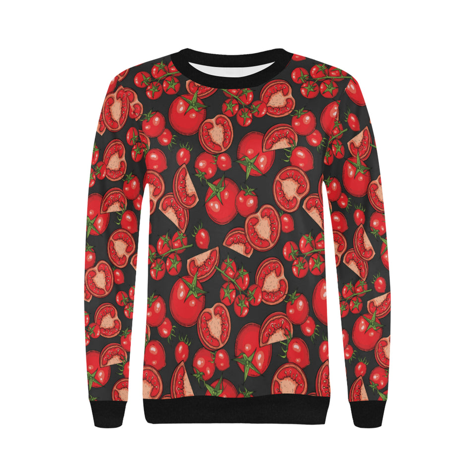 Tomato black background Women's Crew Neck Sweatshirt