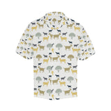 Silhouettes of goat and tree pattern Men's All Over Print Hawaiian Shirt