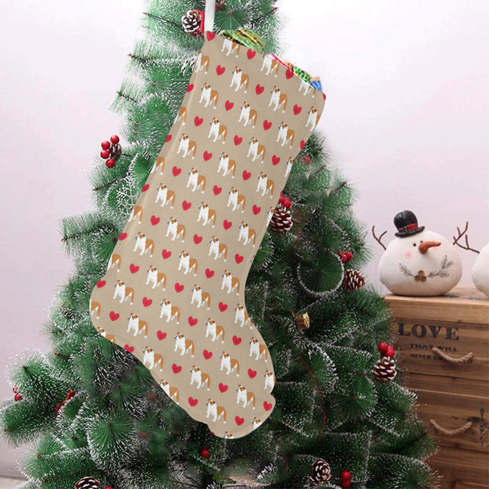 English Bulldog Pattern Print Design 05 Christmas Stocking