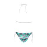 Cute octopuses heart striped background Sexy Bikinis Two-Piece Swimsuits