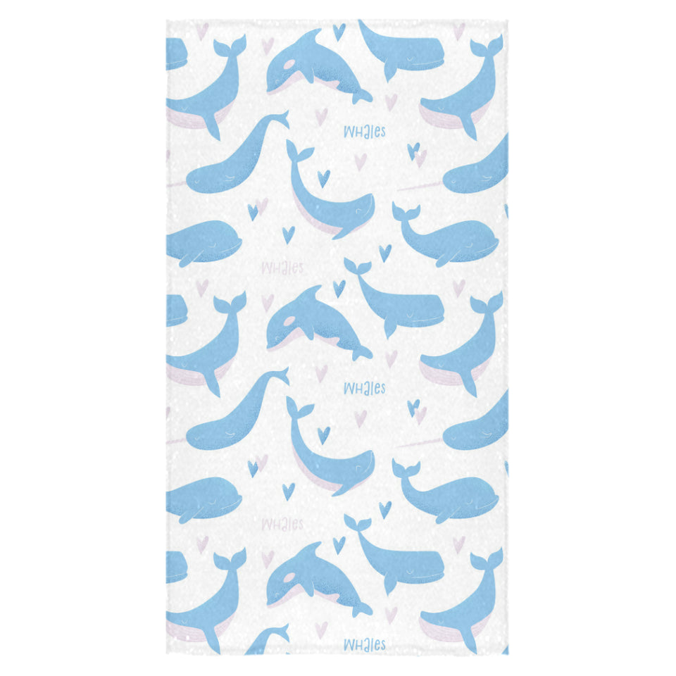 Blue whale pattern Bath Towel