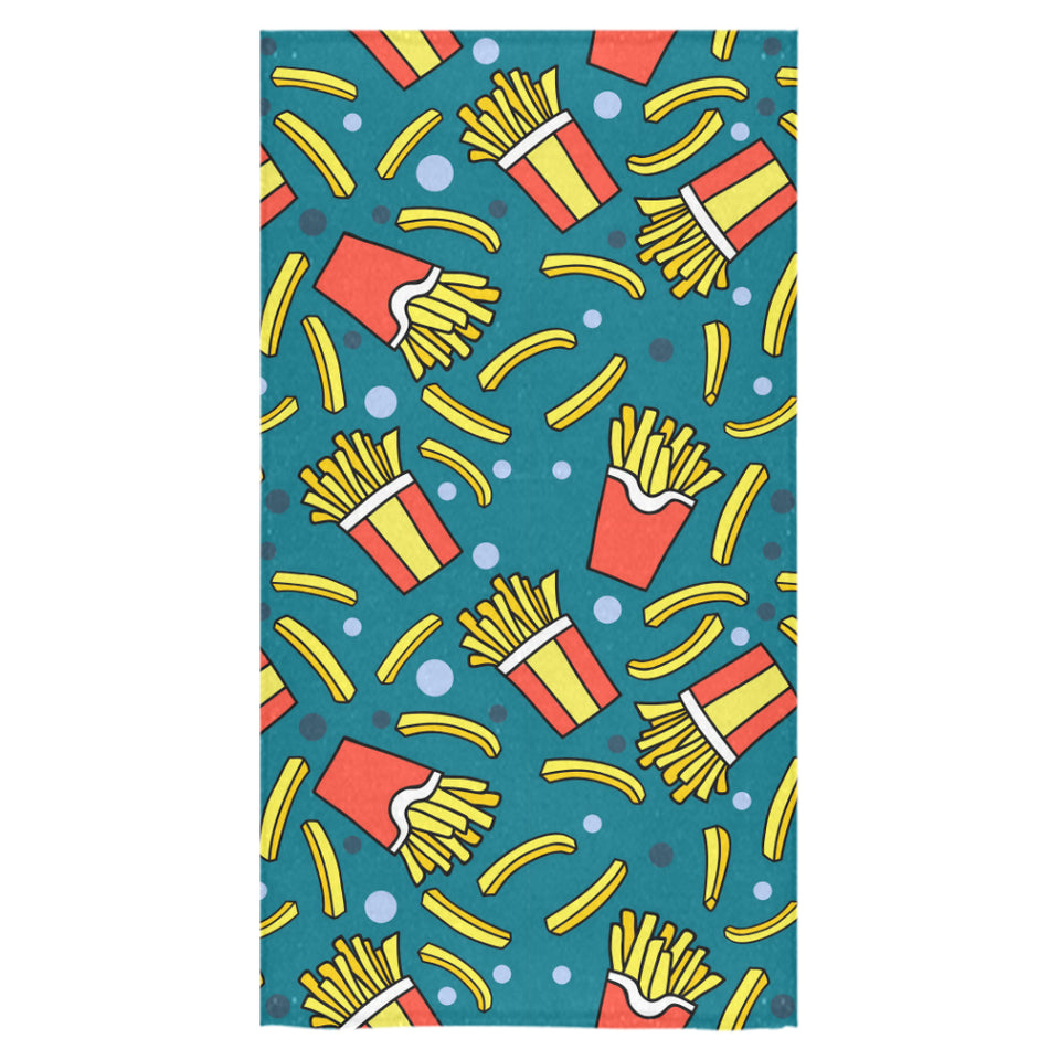 French fries red paper box pattern Bath Towel