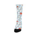 Bowling ball bowling pins blue blackground Crew Socks