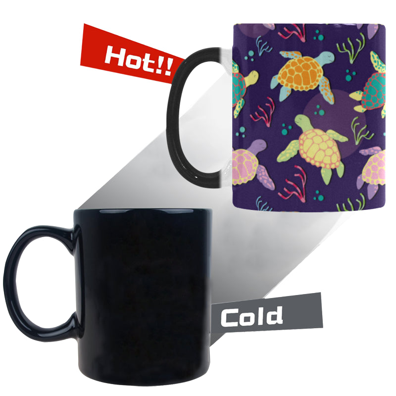 Colorful sea turtle pattern Morphing Mug Heat Changing Mug