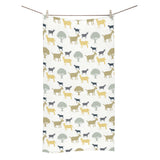 Silhouettes of goat and tree pattern Bath Towel