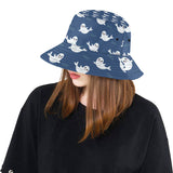 Cute white baby sea lion seal pattern Unisex Bucket Hat