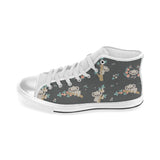 Cute koala pattern Women's High Top Canvas Shoes White