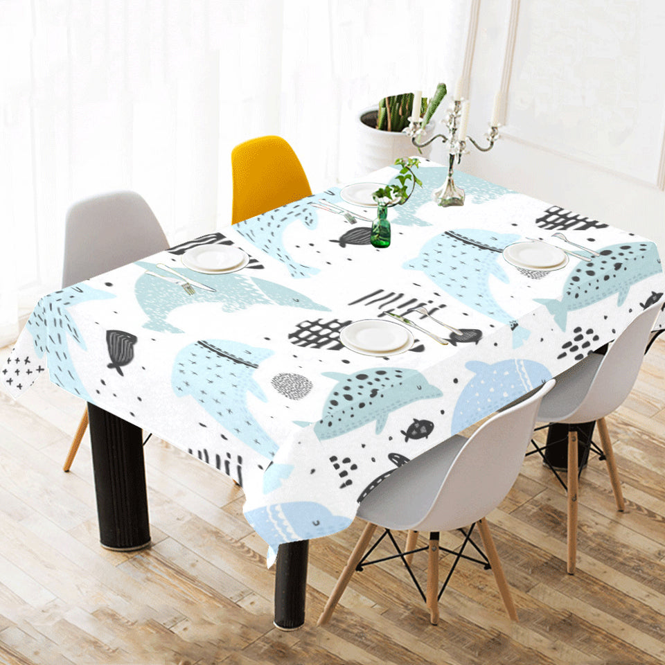 Cute dolphins Childish Style pattern Tablecloth