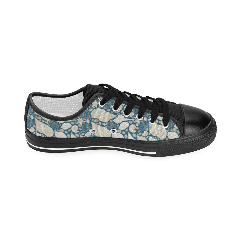 Sea turtle Polynesian Tribal design pattern Kids' Boys' Girls' Low Top Canvas Shoes Black