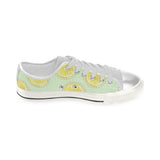 slice of lemon pattern Women's Low Top Canvas Shoes White