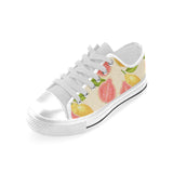 Beautiful guava pattern Men's Low Top Canvas Shoes White