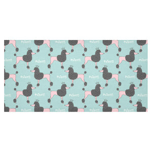 poodle dog green background Tablecloth