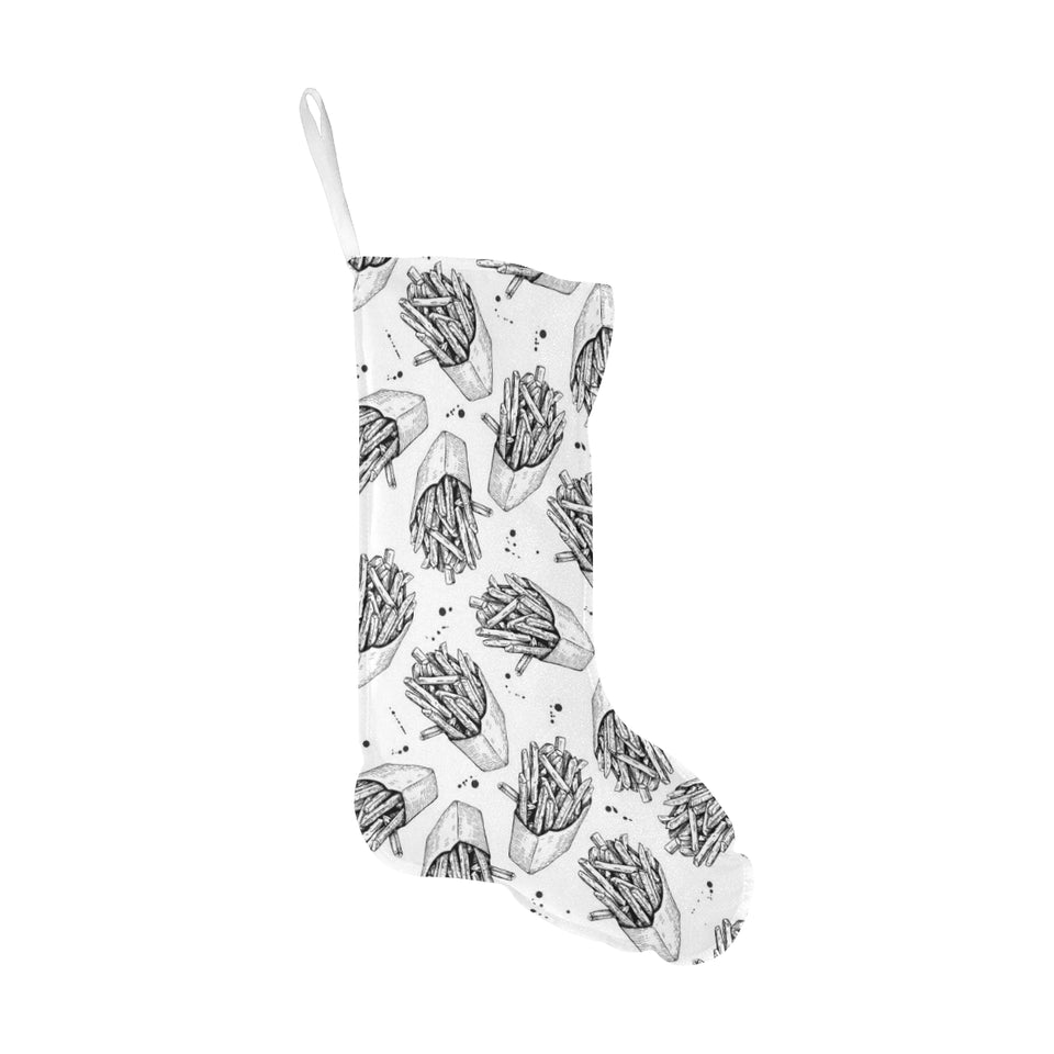 Hand drawn french fries pattern Christmas Stocking