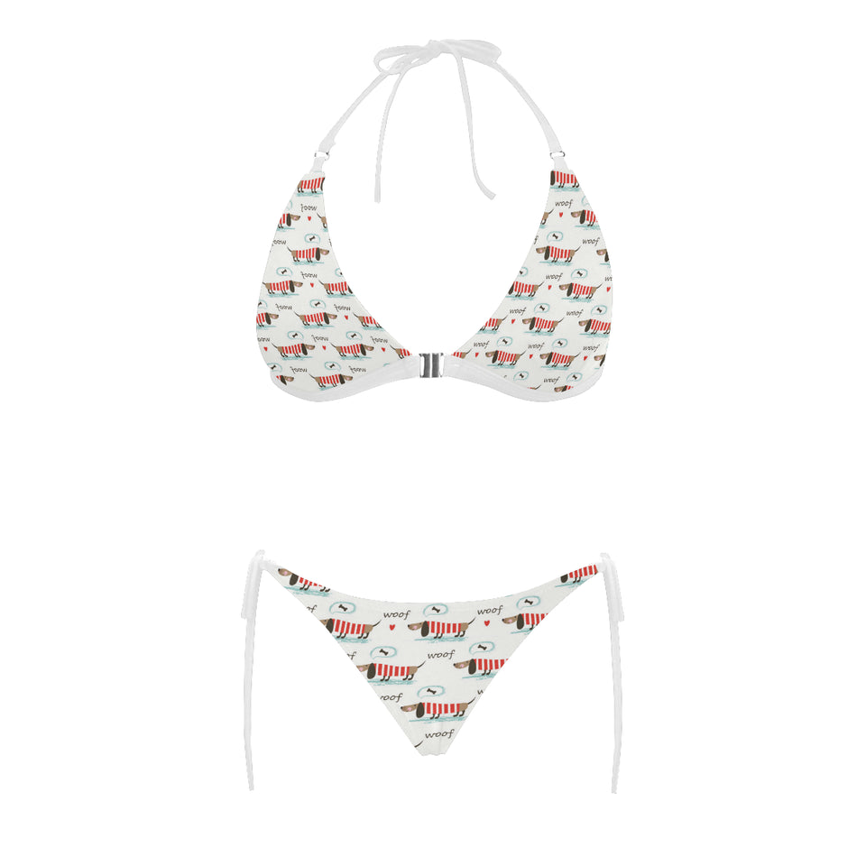 Cute dachshund bone pattern Sexy Bikinis Two-Piece Swimsuits