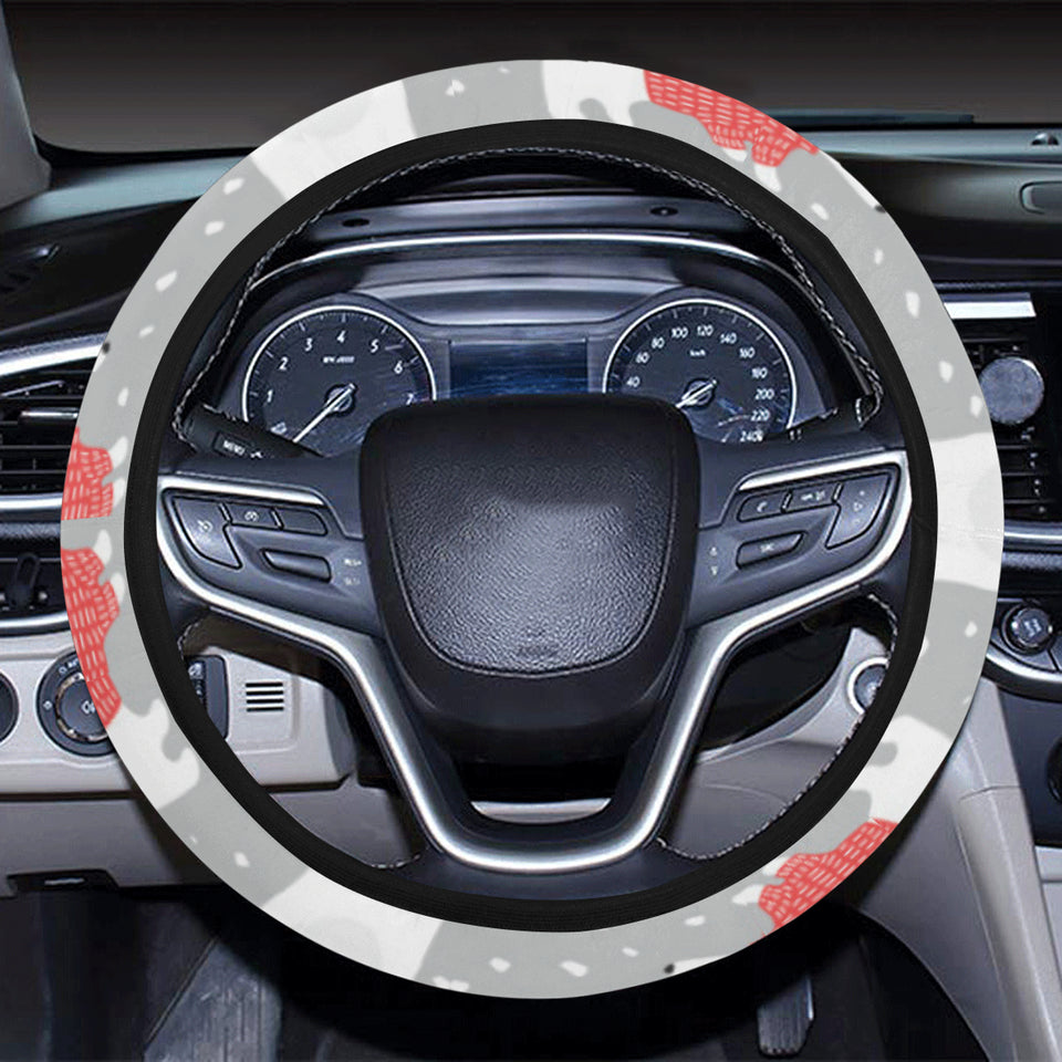 Cute polar bear christmas snow pattern Car Steering Wheel Cover