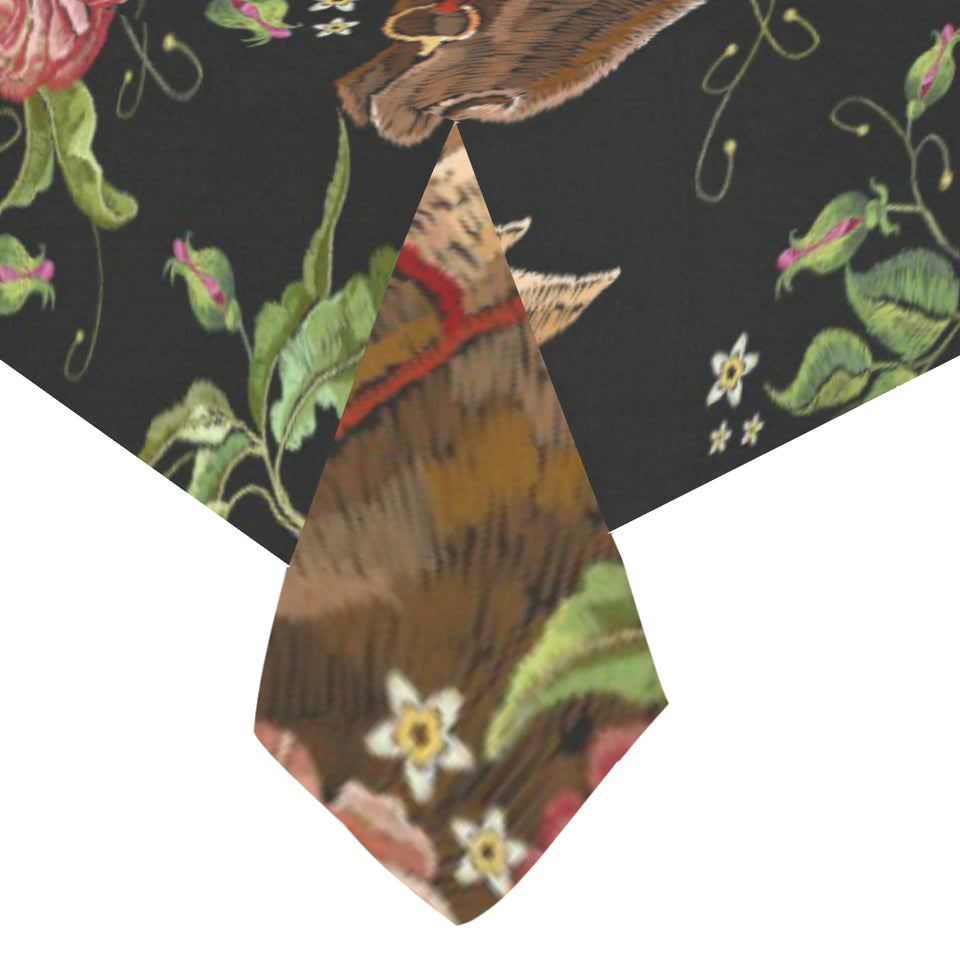 Horse head wild roses pattern Tablecloth