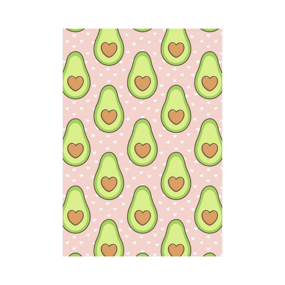 Avocado heart pink background House Flag Garden Flag