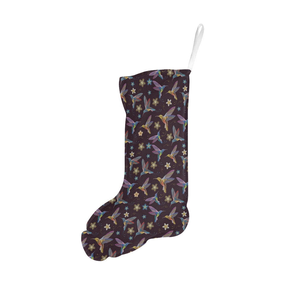 Hummingbird Pattern Print Design 04 Christmas Stocking