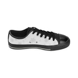 Snowflake pattern white background Men's Low Top Canvas Shoes Black