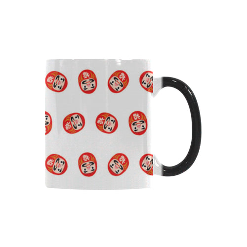 Daruma japanese wooden doll pattern Morphing Mug Heat Changing Mug