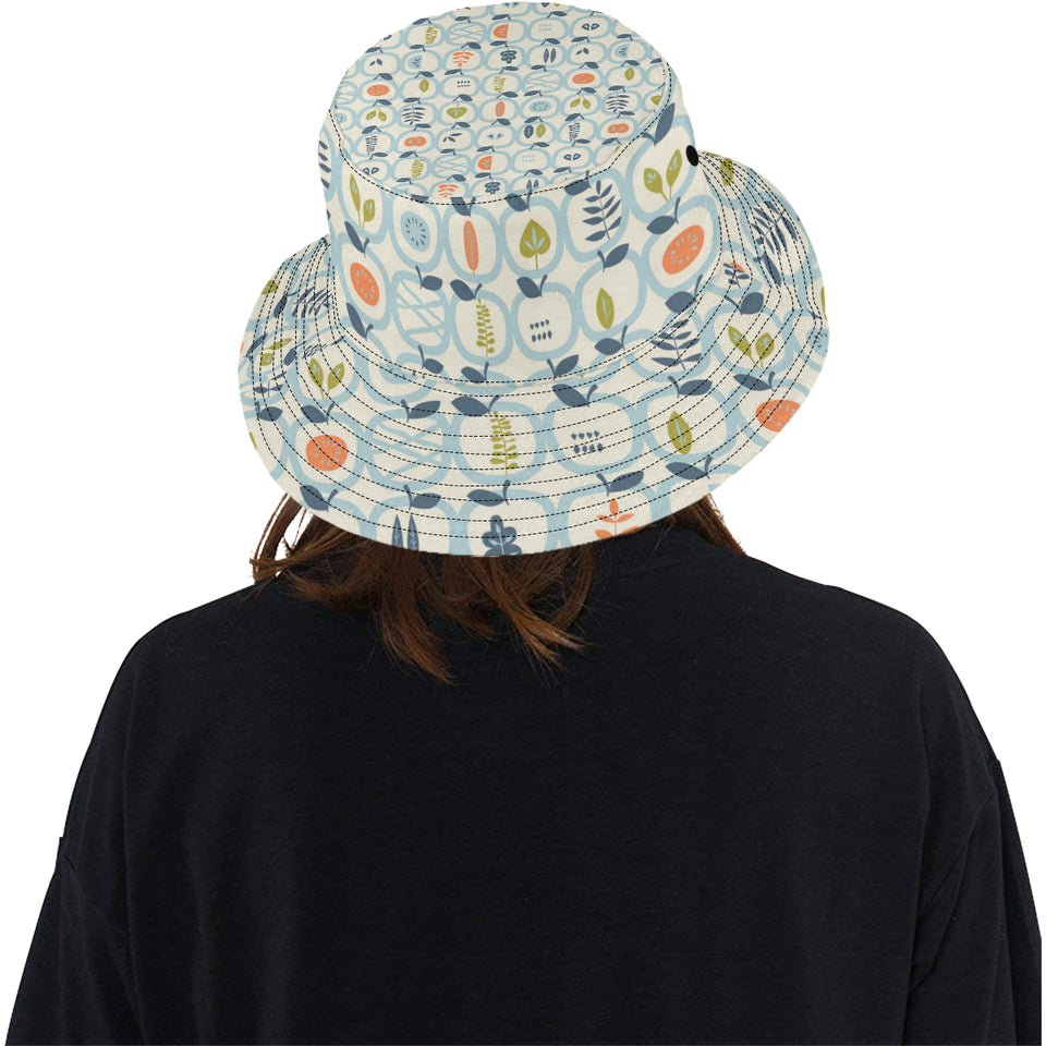 apples leaves pattern Unisex Bucket Hat