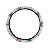 Surfboard Pattern Print Design 02 Car Steering Wheel Cover