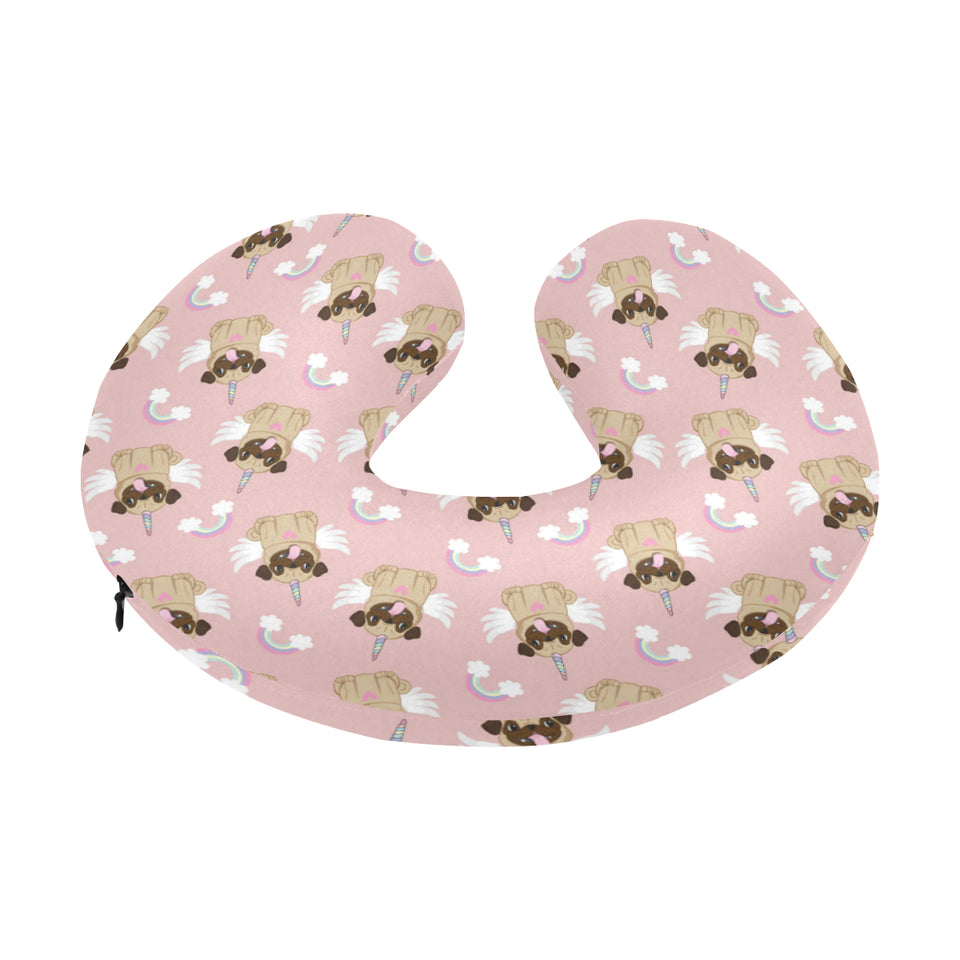 Cute unicorn pug pattern U-Shaped Travel Neck Pillow