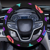 Colorful halloween background Car Steering Wheel Cover