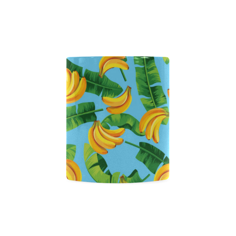 banana leaves banana design pattern Classical White Mug (Fulfilled In US)