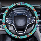 Surfboard Pattern Print Design 05 Car Steering Wheel Cover