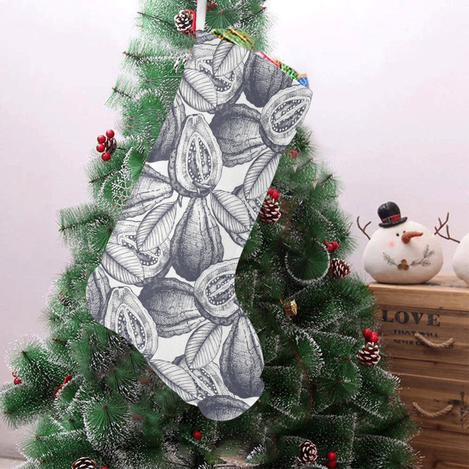 Guava tropical hand drawn pattern Christmas Stocking