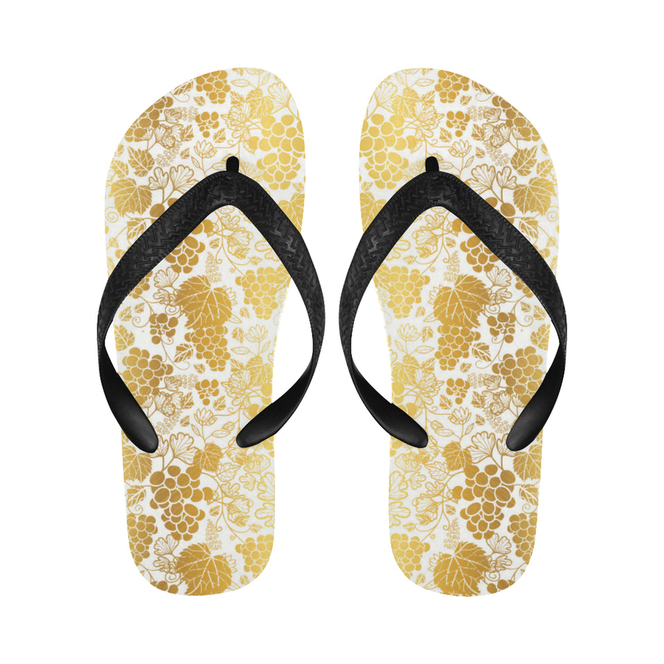 Gold grape pattern Unisex Flip Flops