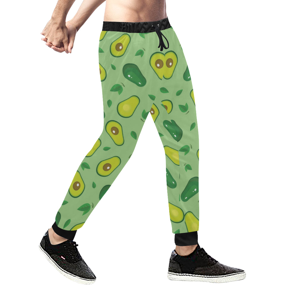 Avocado pattern green background Unisex Casual Sweatpants