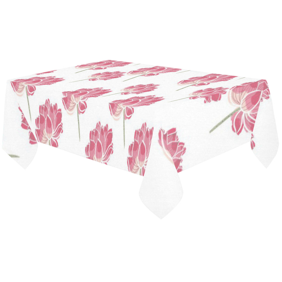 Pink lotus waterlily pattern Tablecloth
