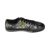 Hand drawn dragonfly pattern Men's Low Top Canvas Shoes Black