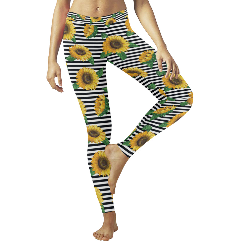 sunflowers ribbon background Women's Legging Fulfilled In US