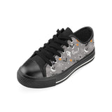 Halloween design pattern Men's Low Top Canvas Shoes Black