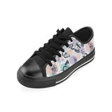 Butterfly pattern Men's Low Top Canvas Shoes Black