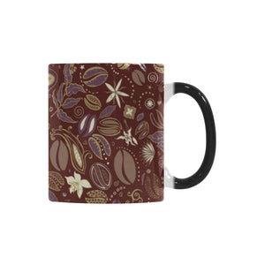 Coffee bean flower pattern Morphing Mug Heat Changing Mug