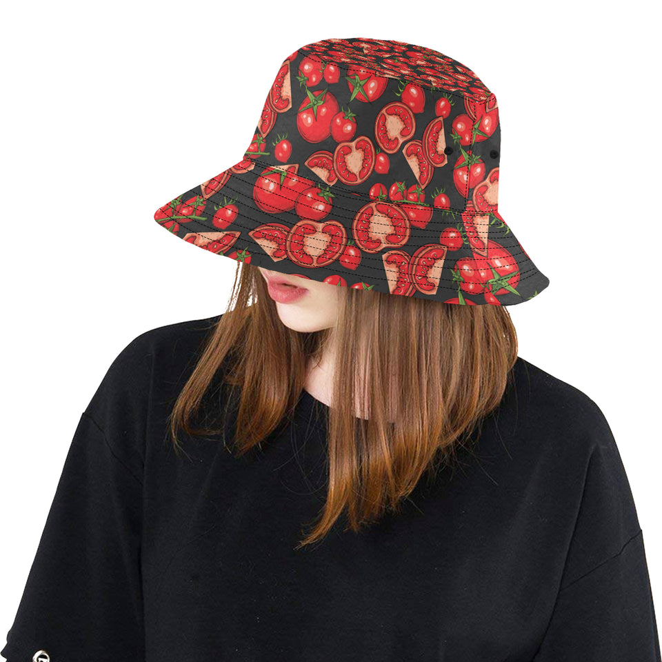 Tomato black background Unisex Bucket Hat