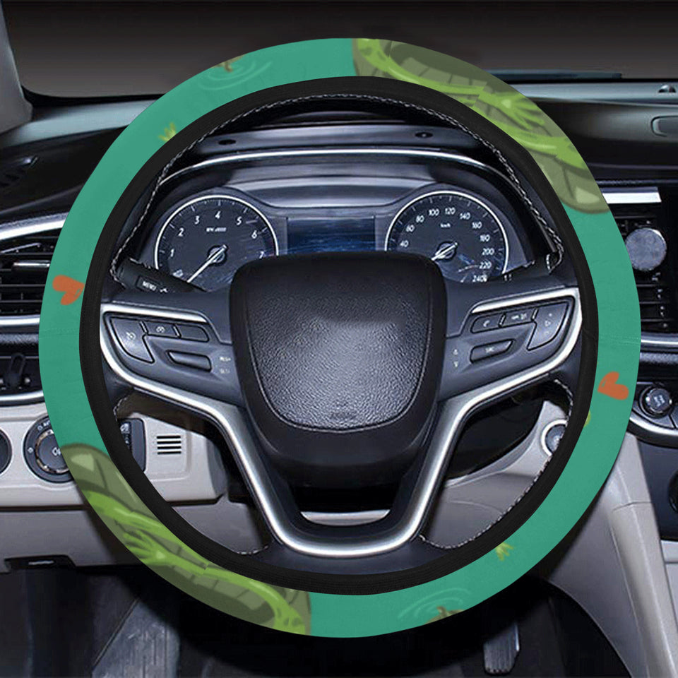 Cute frog dragonfly design pattern Car Steering Wheel Cover