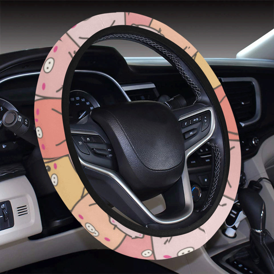 Pig Pattern Print Design 04 Car Steering Wheel Cover