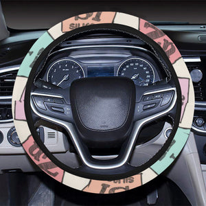 Chemistry Periodic Table Pattern Print Design 02 Car Steering Wheel Cover