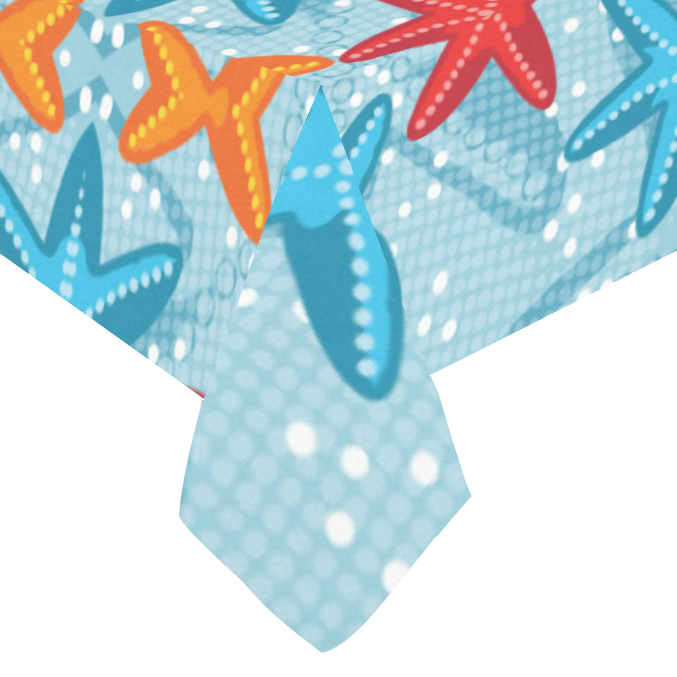 Blue red orange starfish pattern Tablecloth