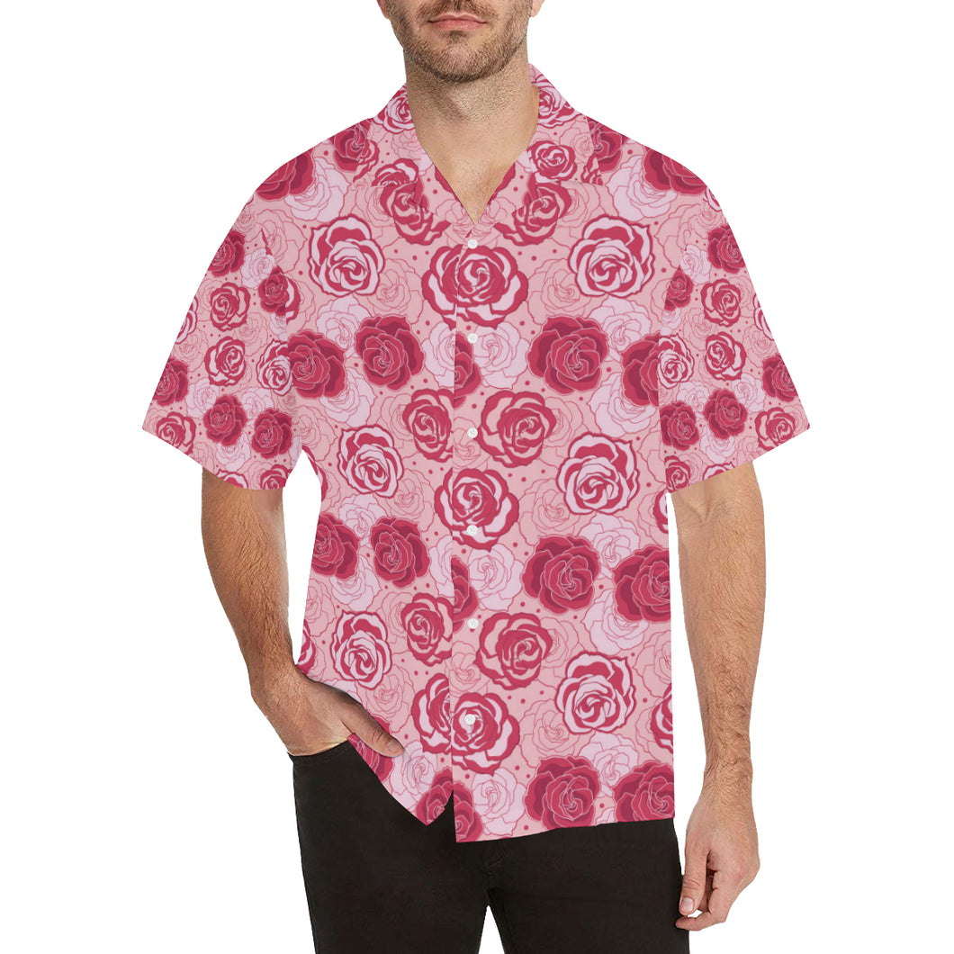 Rose Pattern Print Design 02 Men's All Over Print Hawaiian Shirt (Model T58)