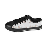 Cute sea otters pattern Men's Low Top Canvas Shoes Black