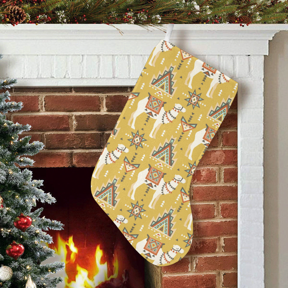 Camels ethnic motif pattern Christmas Stocking
