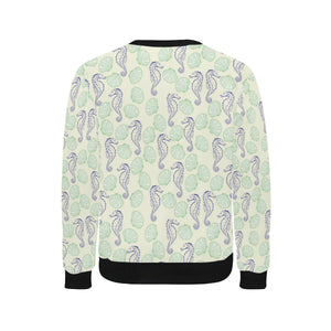 Seahorse shell pattern Men's Crew Neck Sweatshirt