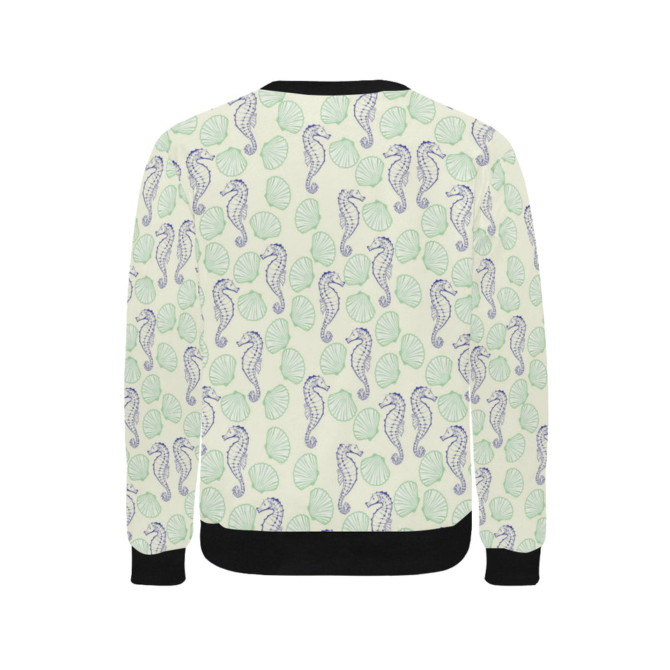 Seahorse shell pattern Men's Crew Neck Sweatshirt