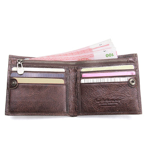 Wallet Casual Anchor Printed Design Genuine Leather Men Wallets With Card Holder And Coin Pocket Ccnc006 Bt0145